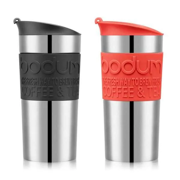 Bodum Stainless Steel Travel Mug (0.35L), 2 Pack in Two Colour Combinations - Image 3