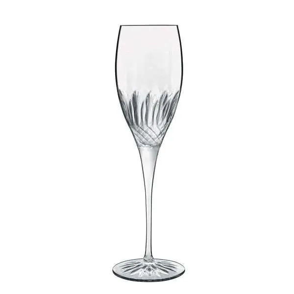 Luigi Bormioli Diamante Crystal Flute Glasses, 220ml, 8 Pack - Image 3