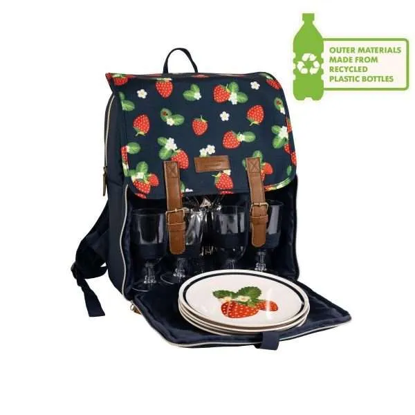 Navigate Strawberries and Cream 4 Person Picnic Backpack - Image 3