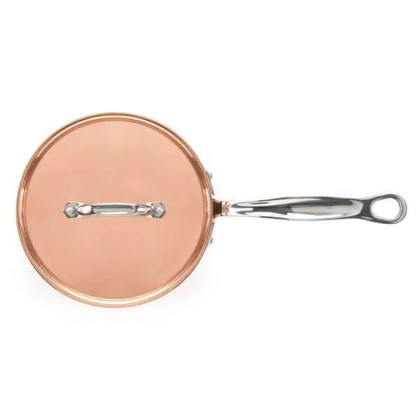 Samuel Groves Copper Induction Saucepan with Lid, 18cm - Image 2