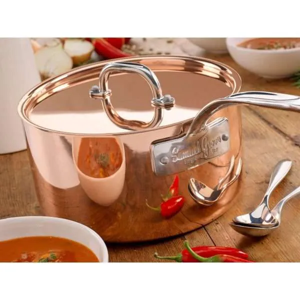 Samuel Groves Copper Induction Saucepan with Lid, 18cm - Image 5