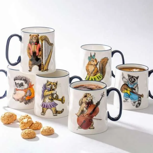 Signature Housewares Orchestra Animal Mugs, 414ml, 6 Pack - Image 2