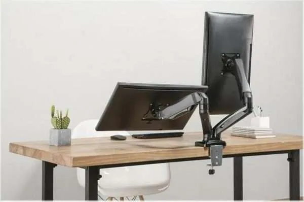 TTAP TTD-101M2-GAS Dual Arm Tilt and Swivel 17-32  Monitor Desk Mount - Image 4