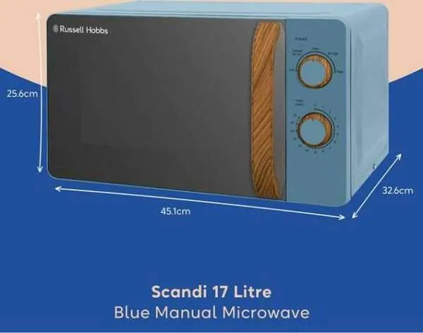 RUSSELL HOBBS Scandi RHMM713BL Solo Microwave - Blue - Image 3