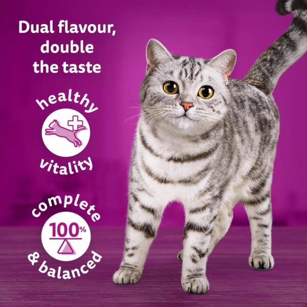 144 x 85g Whiskas 1+ Duo Meaty Combos Mixed Adult Wet Cat Food Pouches in Jelly - Image 7