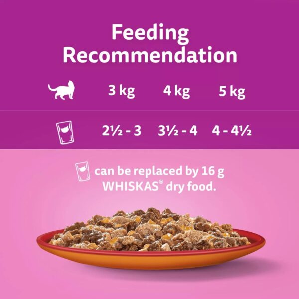 144 x 85g Whiskas 1+ Duo Meaty Combos Mixed Adult Wet Cat Food Pouches in Jelly - Image 9