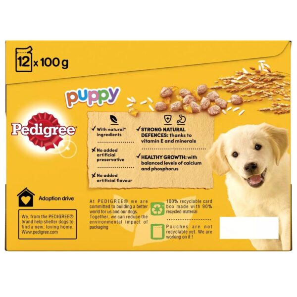 96 x 100g Pedigree Puppy Junior Wet Dog Food Pouches Mixed Selection In Jelly - Image 4