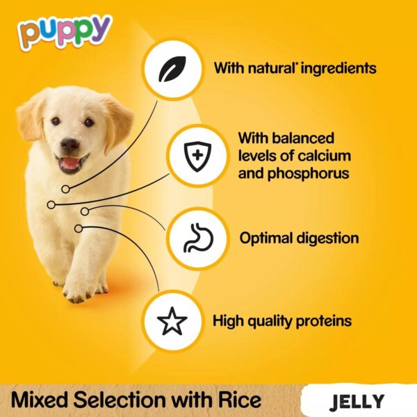 96 x 100g Pedigree Puppy Junior Wet Dog Food Pouches Mixed Selection In Jelly - Image 7