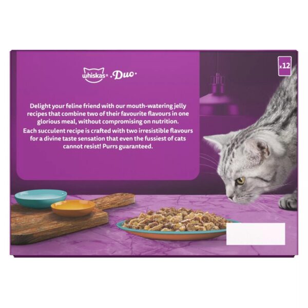 96 x 85g Whiskas 1+ Duo Surf and Turf Mixed Adult Wet Cat Food Pouches in Jelly - Image 4