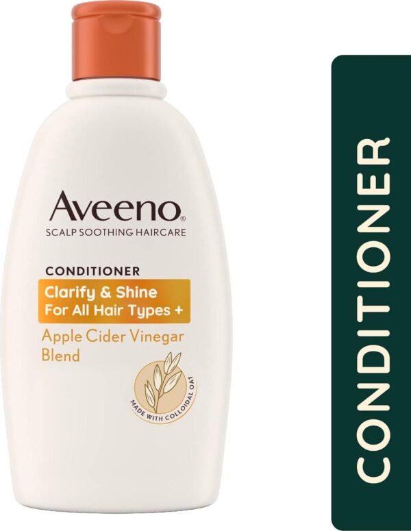 Aveeno Clarify and Shine Apple Cider Vinegar Scalp Soothing Conditioner for all Hair Types 300ml - Image 2