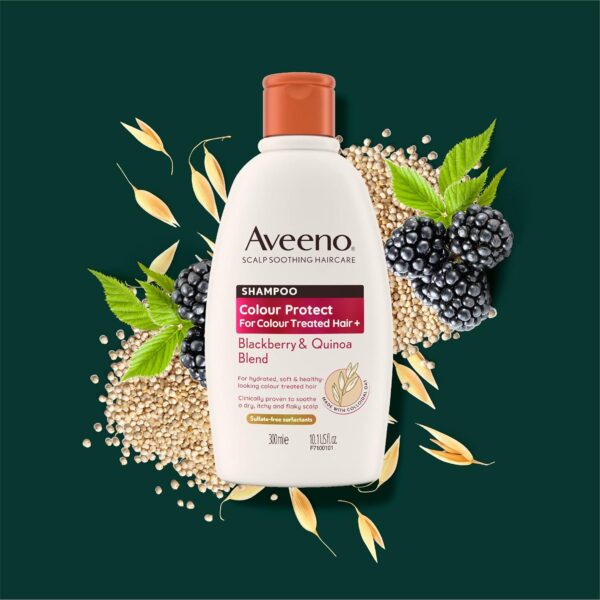 Aveeno Colour Protect Blackberry and Quinoa Scalp Soothing Shampoo for Colour Treated Hair 300ml - Image 10