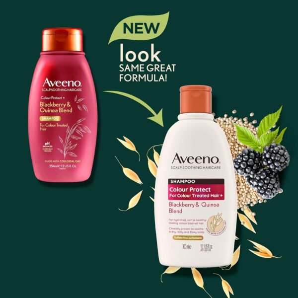 Aveeno Colour Protect Blackberry and Quinoa Scalp Soothing Shampoo for Colour Treated Hair 300ml - Image 3