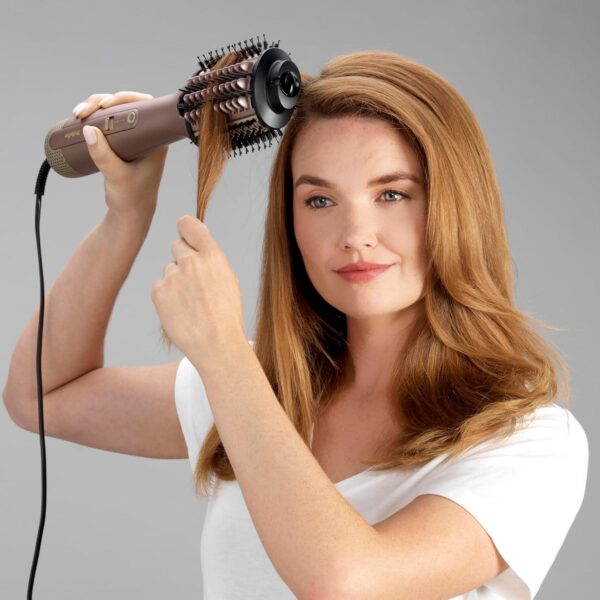 BaByliss Air Power Volume 2-in-1 Hair Dryer and Styler, Wet and Dry Modes, Smoothing Blow Dryer Brush with 3 Temperature Settings, Ionic, Ceramic, Gold - Image 2