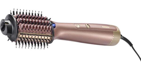 BaByliss Air Power Volume 2-in-1 Hair Dryer and Styler, Wet and Dry Modes, Smoothing Blow Dryer Brush with 3 Temperature Settings, Ionic, Ceramic, Gold