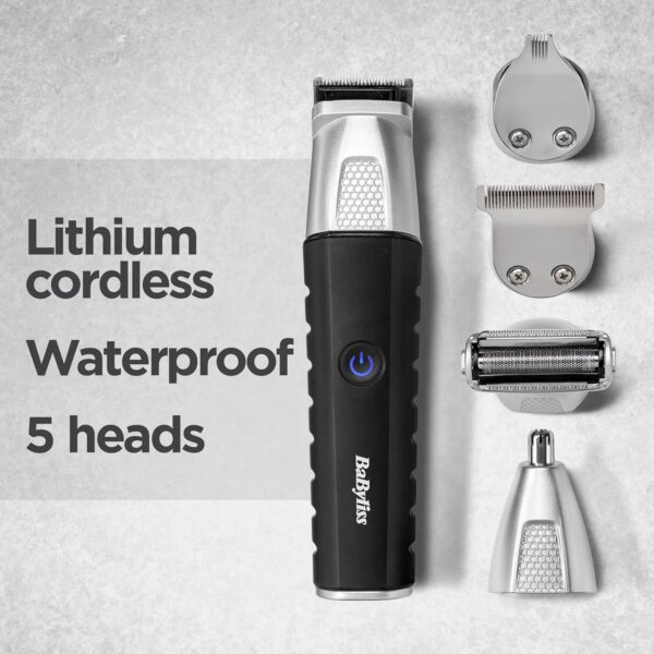 BaByliss Lithium Power 11 in 1 Multi-Trimmer, Ear and Nose Hair Trimmer, Waterproof, Black - Image 2