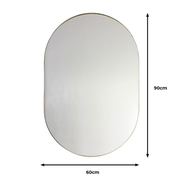 Gallery Hurston Elipse Champagne Mirror, 60 x 90cm - Image 2