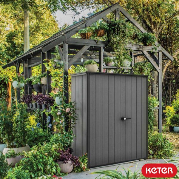 Keter Cortina Alto 4ft 6  x 2ft 4  (1.4 x 0.7m) 1,415 Litre Vertical Storage Shed with Shelves