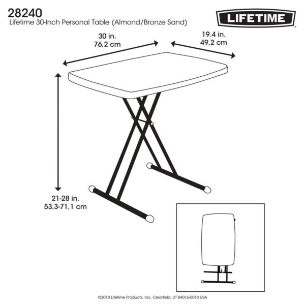 Lifetime 30  (2.5ft) Personal Commercial Table - Image 7