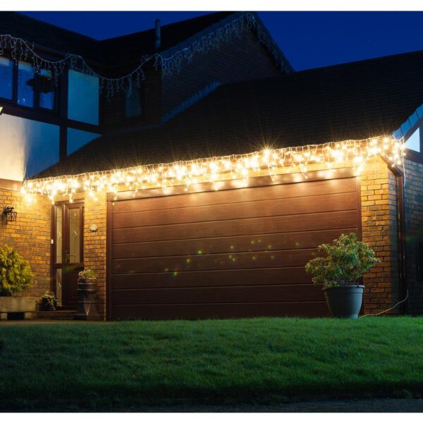 Lights4You 13ft (4m) 152 LED Warm White Outdoor Icicle Lights - Image 5