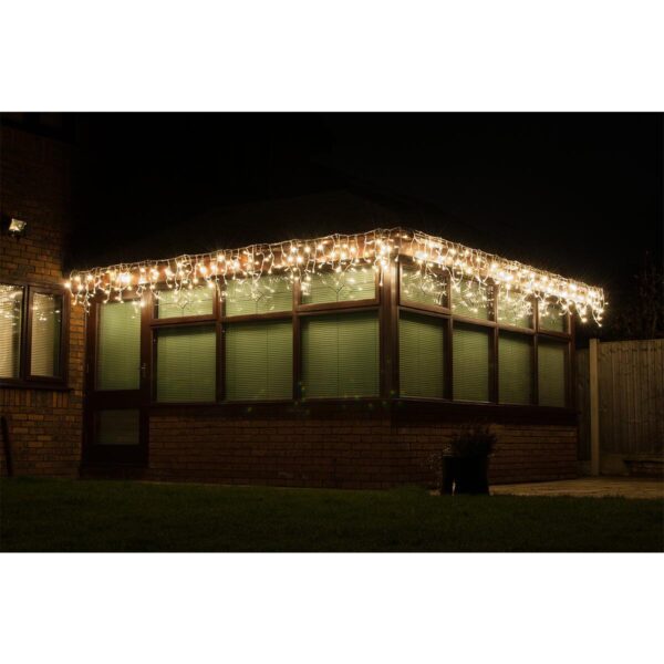 Lights4You 13ft (4m) 152 LED Warm White Outdoor Icicle Lights - Image 4