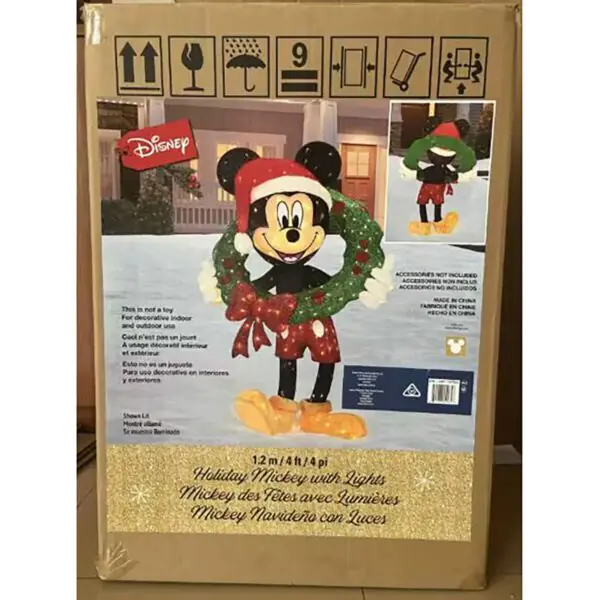 48 Inch (121cm) Holiday Mickey Wreath with LED Lights - Image 4