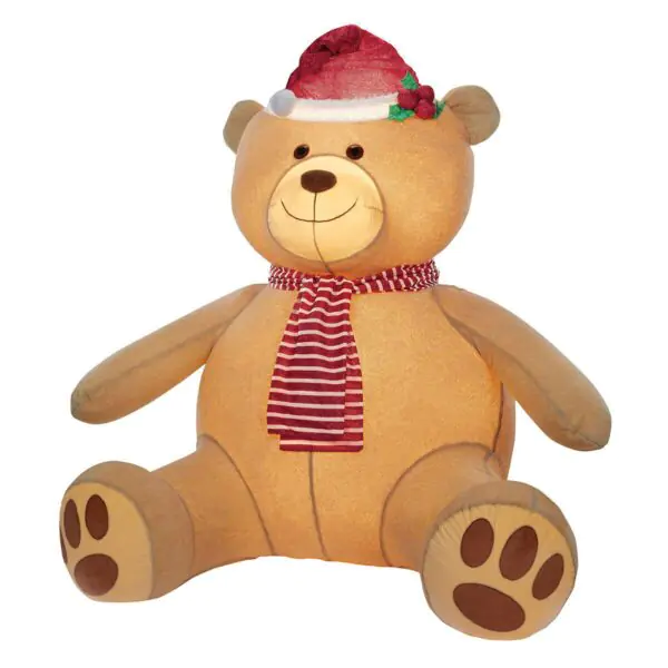 8ft (2.4m) Inflatable Teddy Bear with 192 LED Lights - Image 3