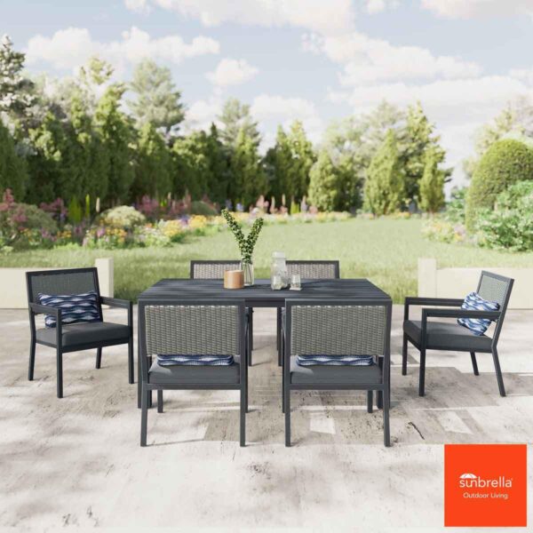 ATLeisure Maribela 7 Piece Cushioned Dining Set + Cover