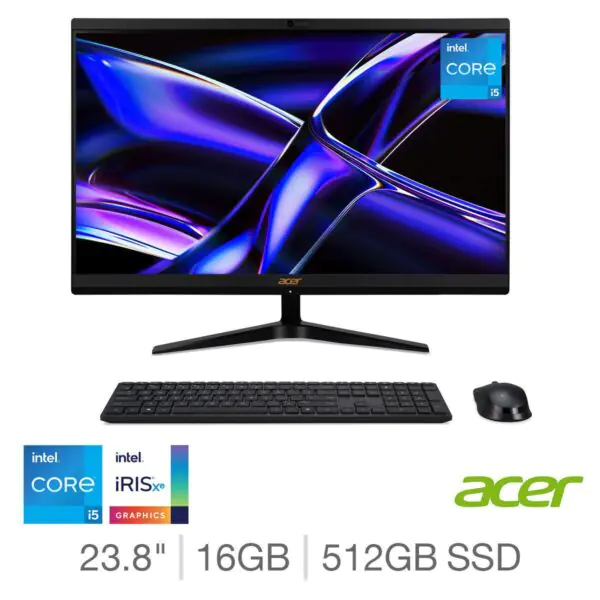 Acer C24-1800, Intel Core i5, 8GB RAM, 512GB SSD, 23.8 Inch All in One Desktop PC, DQ.BM2EK.001