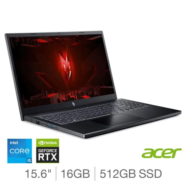 Acer Nitro V, Intel Core i5, 16GB RAM, 512GB SSD, NVIDIA GeForce RTX 4050, 15.6 Inch Gaming Laptop, NH.QNBEK.001