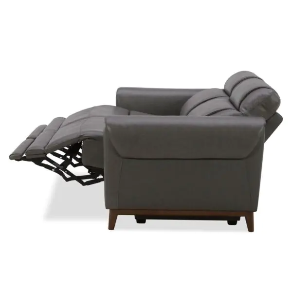 Aiden and Ivy Spencer Grey Leather Power Reclining 2 Seater Sofa - Image 4