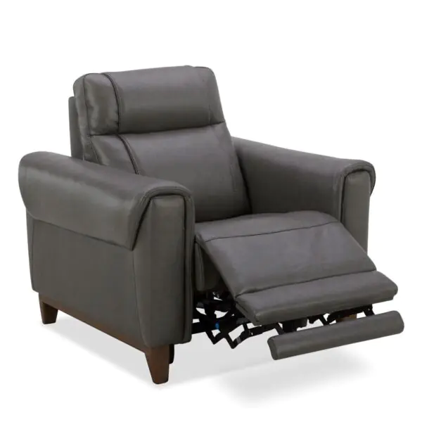 Aiden and Ivy Spencer Grey Leather Power Reclining Armchair - Image 3