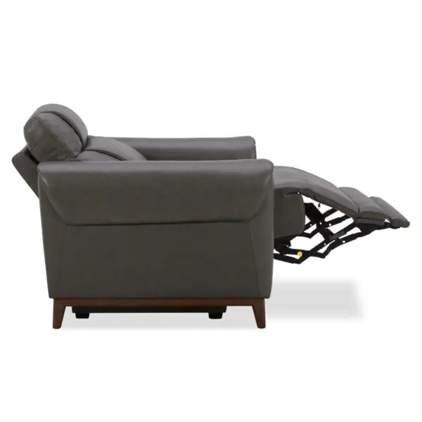 Aiden and Ivy Spencer Grey Leather Power Reclining Armchair - Image 4