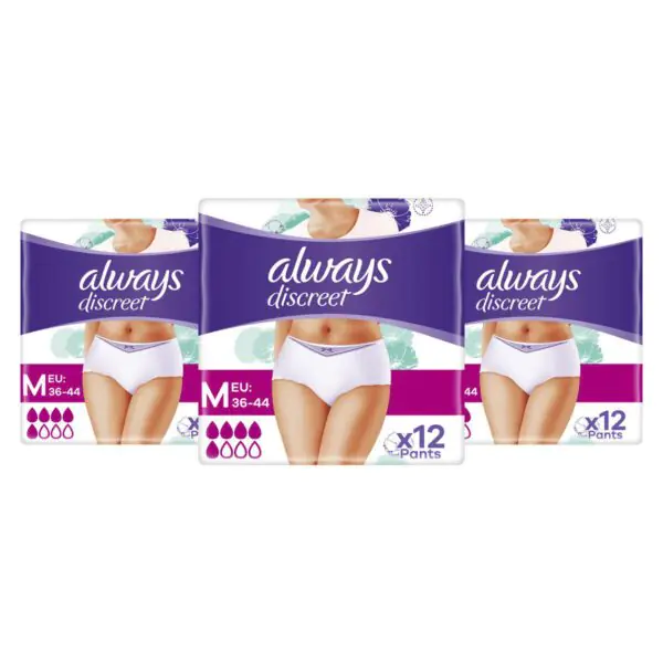 Always Discreet Normal Pants, 3 x 12 Pack