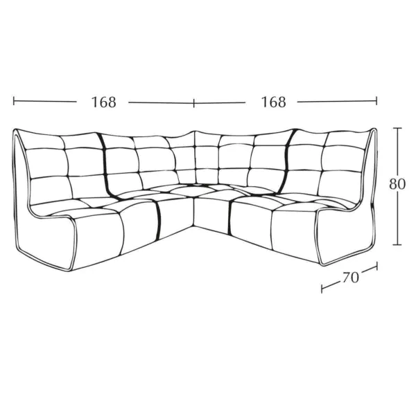 Ambient Lounge Mod3 Cosy Corner Sofa Outdoor Bean Bag in Dark Grey - Image 2