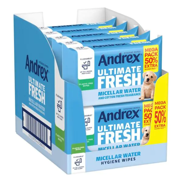 Andrex Ultimate Fresh Washlets, 10 x 56 Wipes