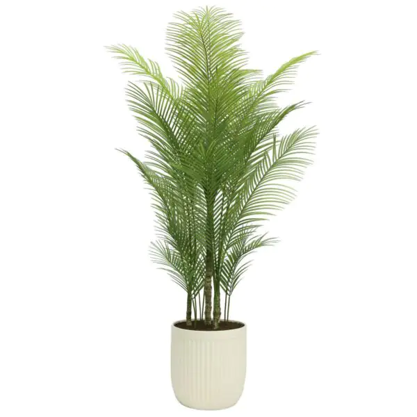 Artificial 6.5ft Palm Tree in Ribbed Planter - Image 4