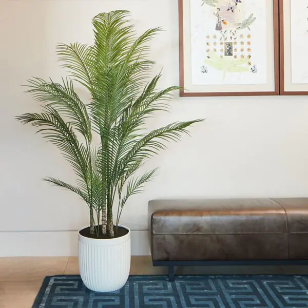 Artificial 6.5ft Palm Tree in Ribbed Planter - Image 3