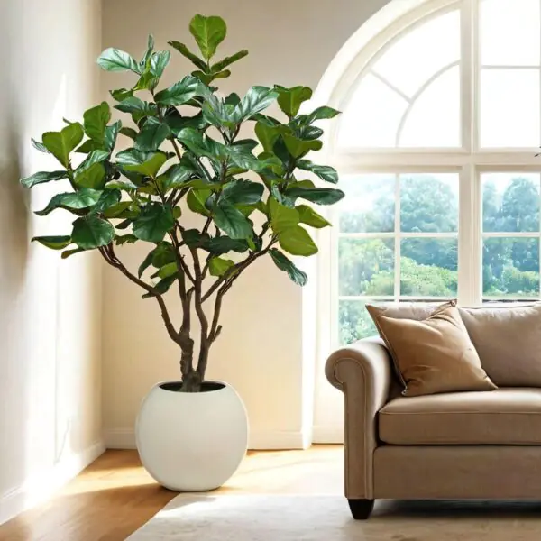 Artificial 8ft Fig Tree in Planter - Image 3