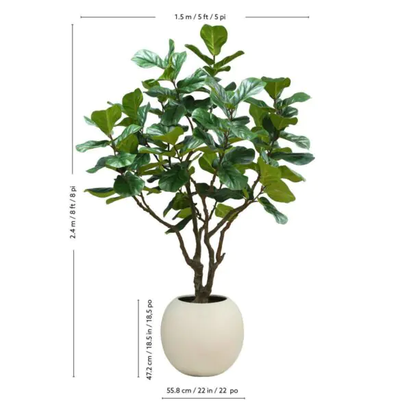 Artificial 8ft Fig Tree in Planter - Image 2