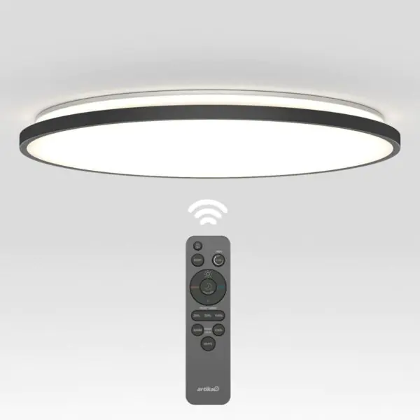 Artika Europa 21  LED Flush mount with Remote in Black - Image 2