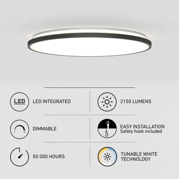 Artika Europa 21  LED Flush mount with Remote in Black - Image 6