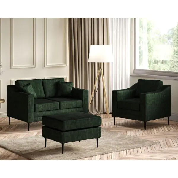 Aspen Green Velvet 2 Seater Sofa - Image 6