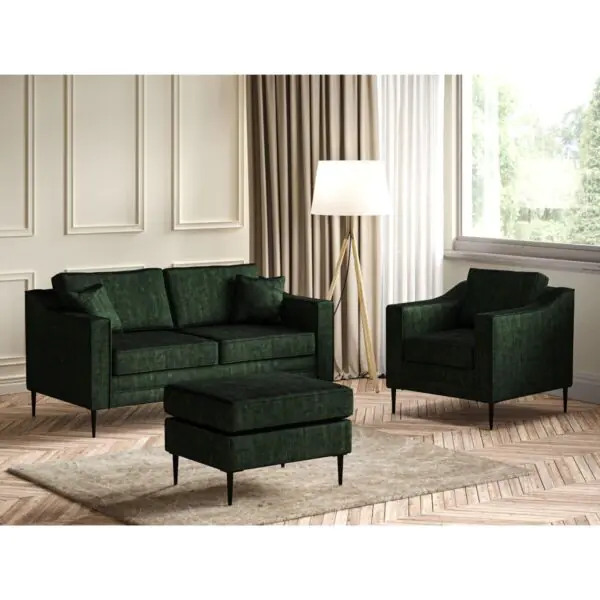 Aspen Green Velvet Large 2 Seater Sofa - Image 6