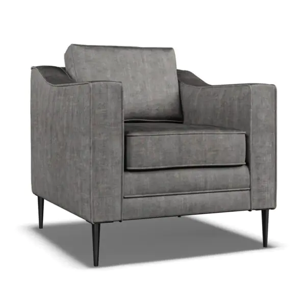 Aspen Grey Velvet Armchair - Image 3