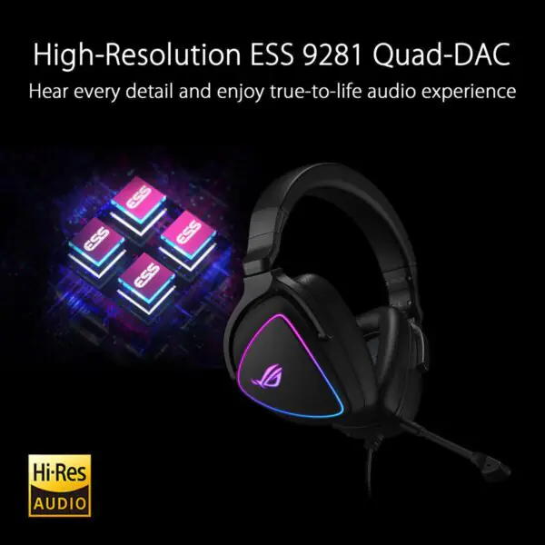 Asus ROG Delta S Wired RGB Gaming Headset with AI noise cancelling mic, 90YH02K0-B2UA00 - Image 2