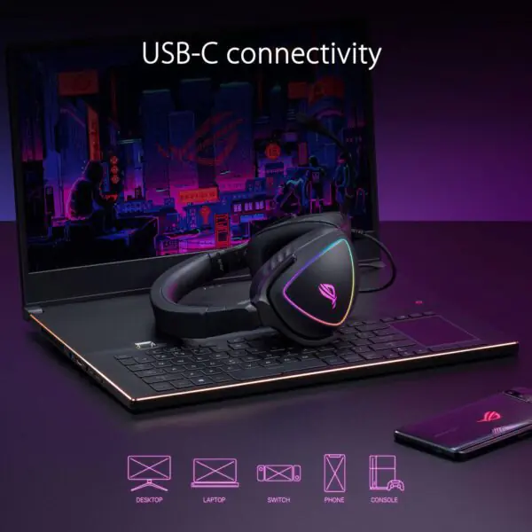 Asus ROG Delta S Wired RGB Gaming Headset with AI noise cancelling mic, 90YH02K0-B2UA00 - Image 5