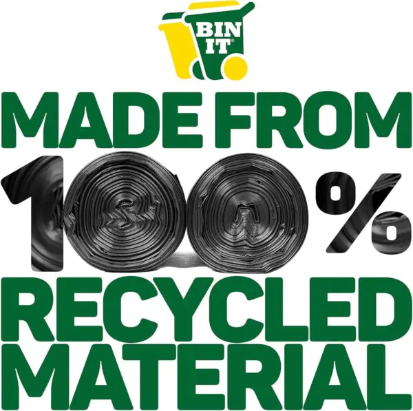 BIN IT 40 Everyday 70L Strong & Secure, Refuse Sacks, Bin Bags, Bin Liners, Flat Top, Recycled, Tear Resistant, 30 μm - Image 2