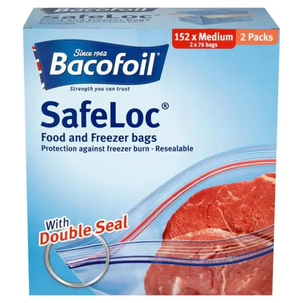 Bacofoil Safeloc Food and Freezer Medium Bags,152 Pack - Image 3