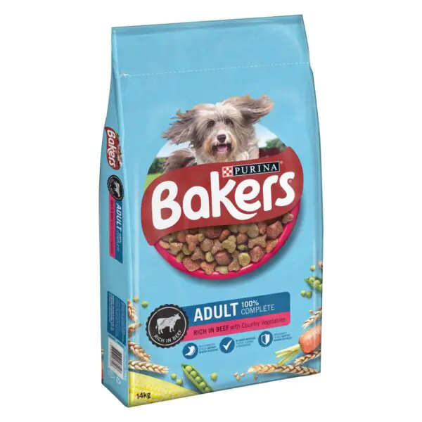 Bakers Adult Dry Dog Food Beef and Vegetables, 14kg - Image 2