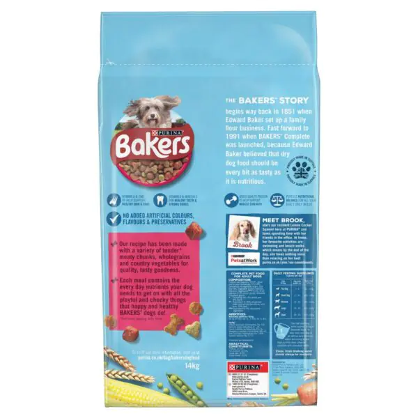 Bakers Adult Dry Dog Food Beef and Vegetables, 14kg - Image 3